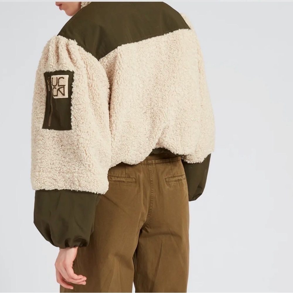 ULLA JOHNSON Aitana Rip Stop Fleece Bomber Jacket - Picture 3 of 14